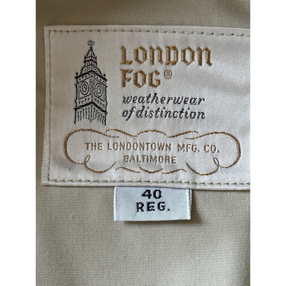 London Fog Mens Jacket Tan Zip Front Sz 40 Reg. - Picture 4 of 5
